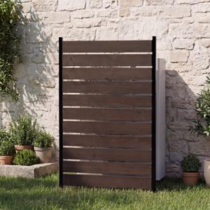 Vellzeyce Wooden Privacy Fence, Outdoor Privacy Screen, Porch and Terrace Privacy Wall, Trash Can and Air Conditioner Concealment (Dark Brown)