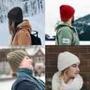 2 x NPQQUAN Thick Warm Winter Hats for Women Knit Beanie Hat Skull Cap Beanies for Men Women ((Beige)))