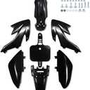 JIAXIMAN CRF50 Plastics Kit Pit Bike Parts Fairings Fenders for HONDA CRF50F CRF 50 XR50 SSR 110 SSR 125 Razor MX500 MX650 Coolster 125 and Similar Trail Dirt Bike 50cc-160cc (JM007-BLACK)