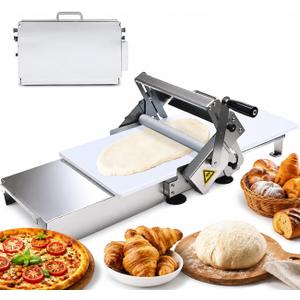 40.6"x 22.8"Manual Dough Sheeter, Foldable Commercial Tabletop Dough Roller | 0-25 mm Adjustable Thickness with 56 Adjustable Settings for Pizza Crusts, Croissants, Puff Pastry, Pasta