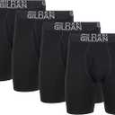 Gildan Men's Underwear Cotton Stretch Boxer Briefs, Multipack, Black Soot (5Pack), Large