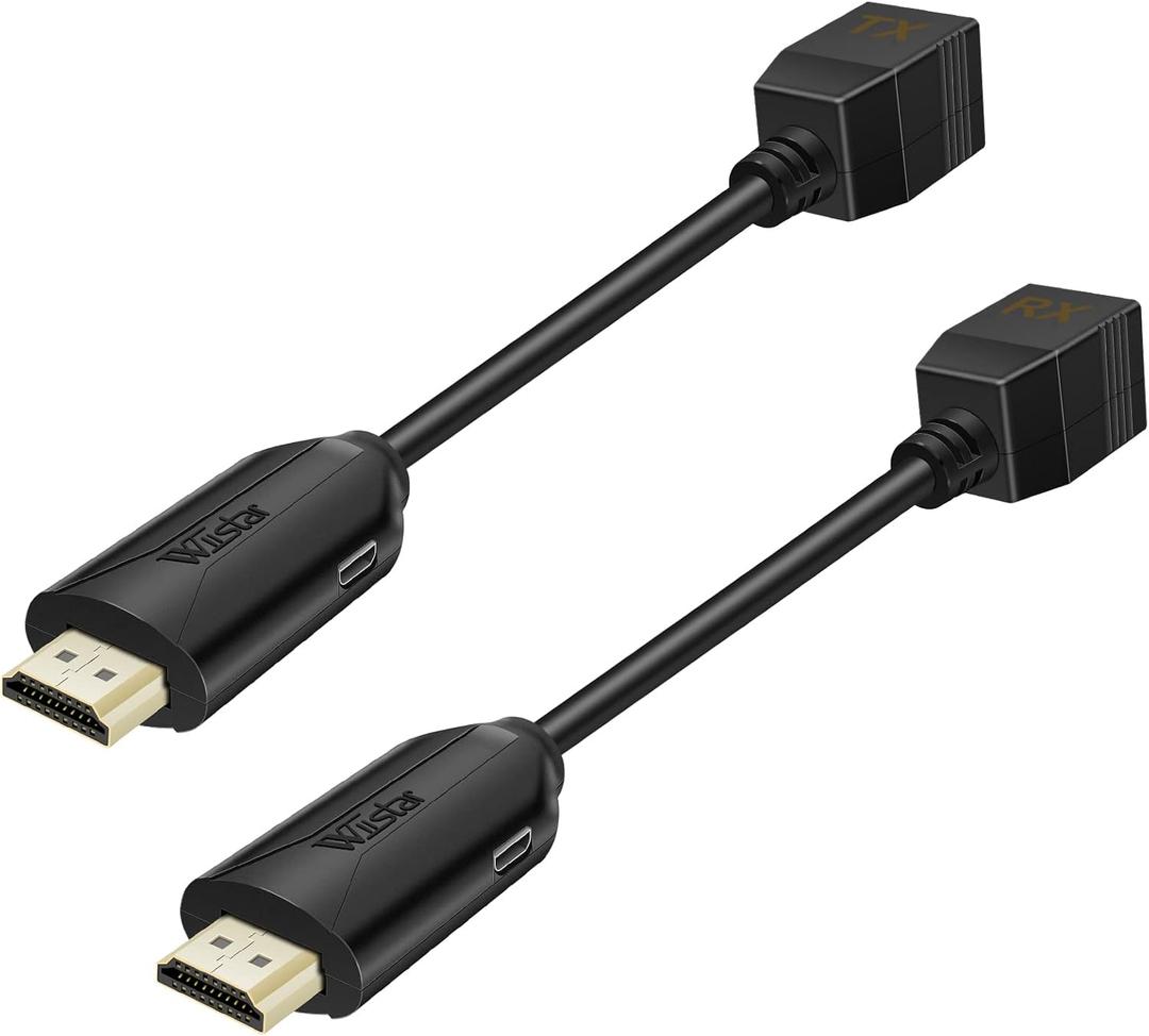 HDMI Over Ethernet Cat5e / Cat6 RJ45 Ethernet Cable, Male to Female HDMI to RJ45 Ethernet Network Converter 2 Ports up to 196ft/60m Transmitter Receiver Power On Support Full 1080p from Displays