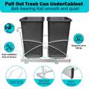 Pull Out Trash Can Under Cabinet,14" Wx22 D Heavy Duty Kitchen Garbage Bin, Soft-Close Full Extension Slides, Slide Out Waste Container for Kitchen Cabinets (Trash Can Not Included)