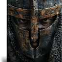 Templar Wall Decor Knight Wall Art Medieval Crusaders Pictures Canvas Prints Artwork for Men Boy Living Room Bedroom Office Game Room Home Decorations Warrior Paintings Framed (28"L x 44"W)