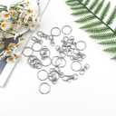 3 x Quacc 15 Set Swivel Snap Hooks with Key Rings, 3 Different Sizes Metal Lobster Claw Clasps Keychain Making Hardware Sturdy Keyring Clips for DIY Art Crafts Crochet Keychain (Sliver, S+M+L)