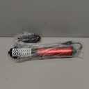 3-in-1 Hot Air Styler & Rotating Hair Dryer Brush with 2 Interchangeable Brushes | Anti-Frizz Ionic Technology for Straightening, Drying & Curling | 3 Heat Settings & 360 Rotation (Red)