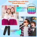 Bluetooth Karaoke Machine Toy for Kids- Mini Karaoke with 2 Wireless Microphone, Voice Changer & LED Lights, Portable Karaoke Mic for 3-8 Year Old Girls, Great for Birthday Home Party