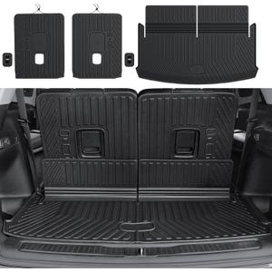 Cargo Mat for 2021-2025 2026 Jeep Grand Cherokee L, All Weather TPE Rear Cargo Liner Trunk Mat with 3rd Row Seatback Cover for Jeep Grand Cherokee L Accessories