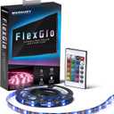 Merkury Innovations FlexGlo Flexible Multi-Colored LED Light Strip | USB Powered LED Light Strip | RGBW LED Party Lights with Adhesive Backing and Remote Control | 16 LED Colors | 4 Effect Modes |6 Ft 
Multicolor