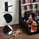 5-Tier Sunglasses Organizer, Sunglass Holder Stand Display Rack Holds 16 Pairs, Multi-Purpose Storage for Eyeglasses, Watches, Perfumes, For Desk, Dresser, Nightstand (Black)