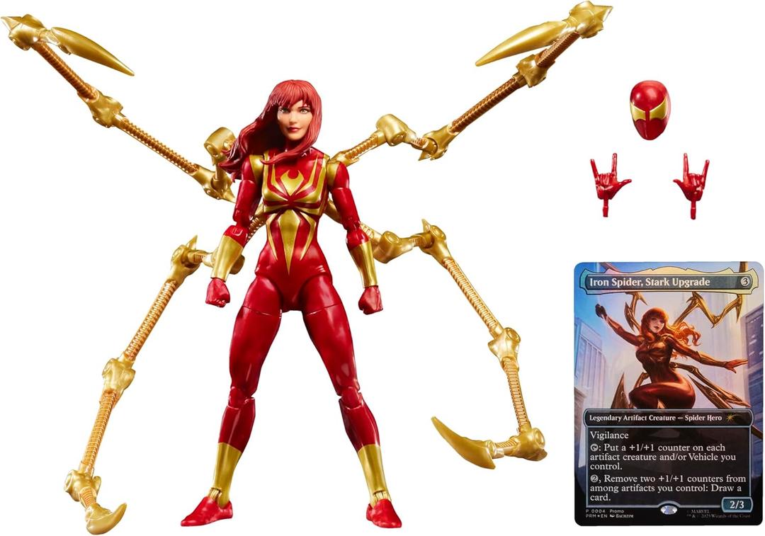 Marvel Legends Series Magic: The Gathering Mary Jane Watson (Iron Spider), 6-Inch Spider-Man Action Figure & Exclusive Foil Collectible Card Game Trading Card
