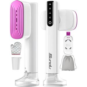 Travel Steamer for Clothes with 180 ml Water Tanks,15s Fast Heat-up,24 g/min Strong Steam Performance, Portable Garment Steamer with Touch Control, LED Display, Steam Iron(White And Purple