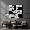 YaSheng Art - Black and White Canvas Wall Art, Hand-Painted 3D Thick Texture Minimalism Abstract Artwork, Oil Painting for Living Room and Office, Ready to Hang, 30x30 Inch