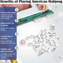 American Mahjong Set, 166 Premium Tiles with 4 All-in-One Rack, Mahjong Tile Set 3 Dice, 100 Chips, Wind Indicator with Printed Carrying Bag for Seniors & Beginners, Family Game Night