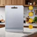 Titanium Cutting Board, 100% Pure Titanium Cutting Boards for Kitchen, Upgrade Hygiene & Durability Food-Grade Cutting Boards for Meat Fruit & Vegetable(18.1"L x 12"W)