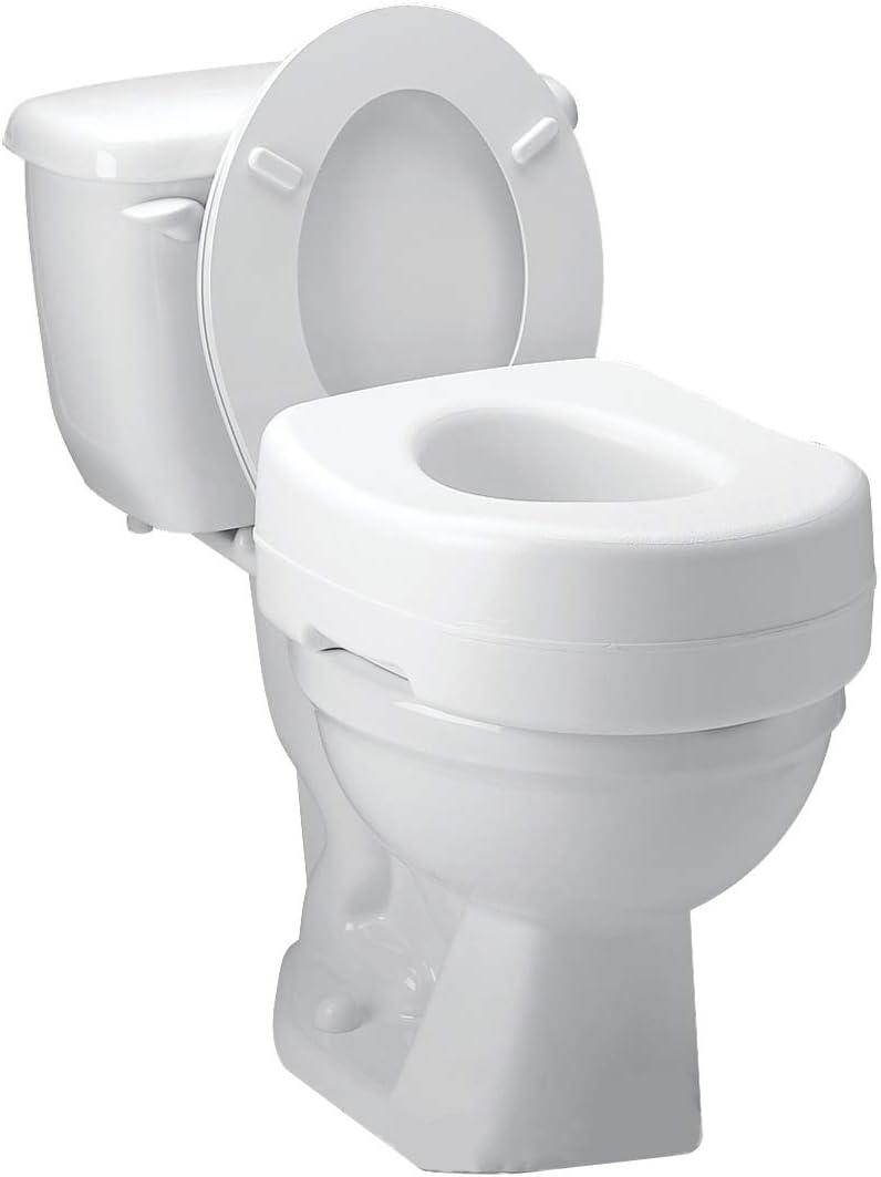 Carex Toilet Seat Riser - Adds 5.5 Inch of Toilet Height - Raised Toilet Seat with 300 Pound Weight Capacity, Slip-Resistant, Toilet Riser, Elevated Toilet Seat (5.5 Inch (Pack of 1))