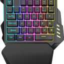 RedThunder Wireless One-Handed Gaming Keyboard, 2.4Ghz RGB Backlit Mini Gaming Keypad, Rechargeable 2000mAh Battery for PC Gamer