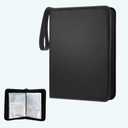 Trading Card Binder for Pokemon, 4-Pocket, 50 Removable Sleeves, 400 Card Capacity, Black