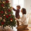 2 x 24pcs Velvet Bows for Christmas Tree - Red Bows for Christmas Tree for Garland Wreath Rustic Crafts Gift Indoor Outdoor Xmas Decorations