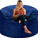 HABUTWAY Bean Bag Chair 3Ft Luxurious Velvet Ultra Soft Fur with High Rebound Memory Foam Bean Bag Chairs for Adults Plush Lazy Sofa with Fluffy Sponge 3' (Blue)