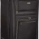 6 x Kenneth Cole REACTION Rugged Roamer Lightweight Softside Expandable 8-Wheel Spinner Luggage, Black, 28-Inch Checked