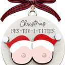 Funny Christmas Ornaments 2025, Adult Christmas Ornaments Exchange Ideas, Unique Wooden Fun Ornament for Men Women, Funny Adult Gifts