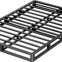 VIPSHOW 5 Inch Full Metal Bed Frame Round Corner Low Platform Bed Frames 3000 LBS Heavy Duty Steel Slats Support Mattress Foundation No Box Spring Needed, Noise Free, Easy Assembly, Black