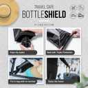 Reusable Wine Protector Travel Bag by Bottle Shield (6-pack) - Bubble Cushioning Wrap Suit - Unbreakable Bottle Sleeve, Leak Proof - Wine Travel Tote Bags Accessory for Suitcase Luggage, Black