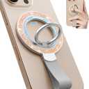 Toycamp Phone Grip Ring Holder Stand Compatible with MagSafe - Magnetic Phone Accessories Grip for iPhone 16 Pro Max/16 Pro/16/15/14/13/12 Series Sparkly Removable Rotatable Cute for Women, Gold