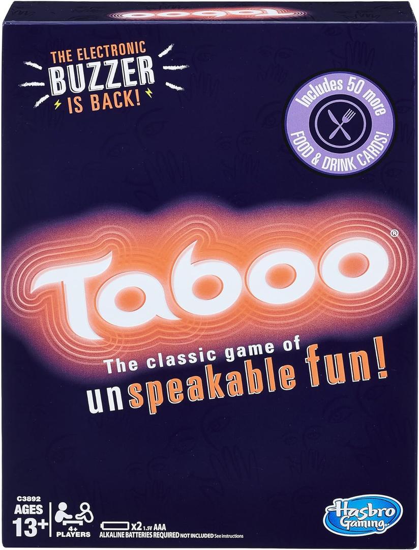 Hasbro Gaming Taboo Party Board Game with Buzzer for Kids Ages 13 and Up  Hasbro Gaming Taboo Party Board Game with Buzzer for Kids Ages 13 and Up
