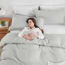 Hearth & Harbor Light Grey Duvet Cover Twin Size - 2 Piece Soft Double Brushed Bedding Set - Includes 1 Twin Duvet Cover with Button Closure 68x90 inches and 2 Pillow Shams