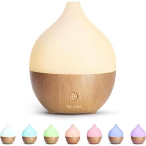 SALKING Essential Oil Diffuser, 100ml Small Aromatherapy Diffuser with Auto Shut-Off Function, Ultrasonic Diffusers for Essential Oils, Cool Mist Humidifier with Warm White Lights, for Office Home
