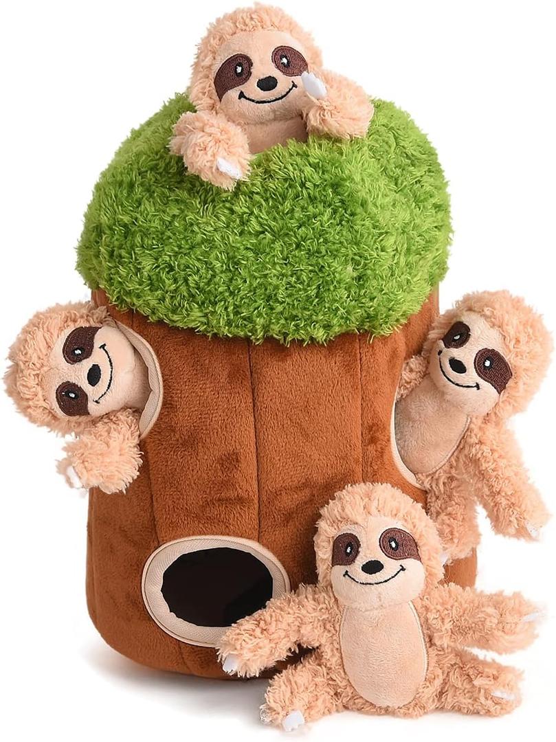Interactive Squeaky Dog Toys Plush Sloth Dog Toy, Stuffing Woodland Friends Burrow, Dog Toys for Small Medium Large Dogs, Squeaky Plush Dog Toy (Medium) Interactive Squeaky Dog Toys Plush Sloth Dog Toy, Stuffing Woodland Friends Burrow, Dog Toys for Small Medium Large Dogs, Squeaky Plush Dog Toy (Medium)