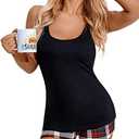Ekouaer Womens Cami Pajama Set Sleeveless Racerback Tank Top Pjs Soft Sleepwear S