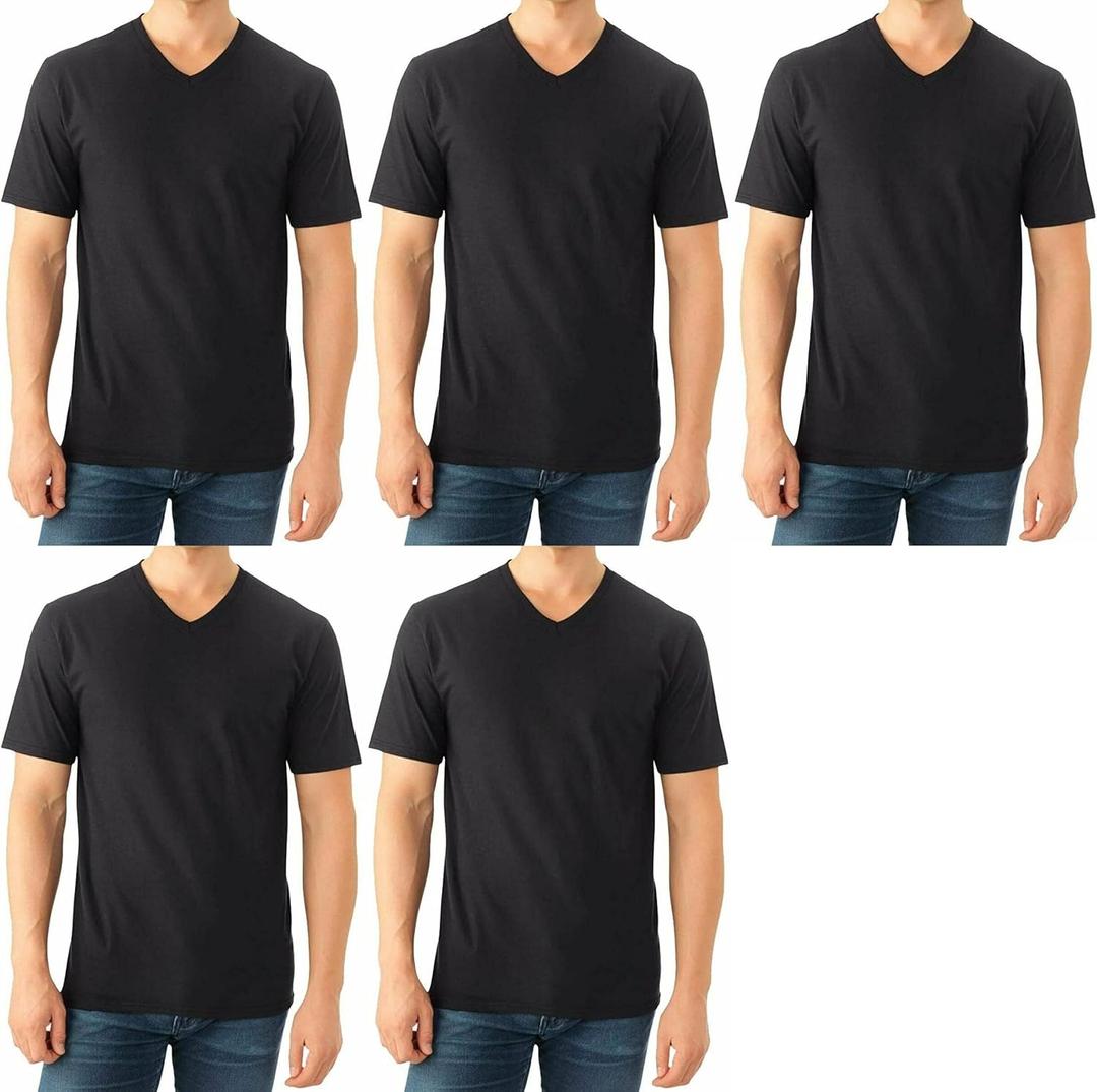 Fruit of the Loom Men's V-Neck Tee (Pack of 5) (XX-Large)