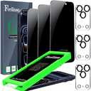 Ferilinso 3 Pack Privacy Screen Protector for iPhone 17 Pro Max, 9H Military-Grade Shatterproof Tempered Glass, Dust Removal Tray, Dynamic Island Compatible, Case Friendly, Camera Lens Protectors