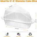Zezzxu 100 Pack Cake Slice Containers, Clear Plastic Pie Slice Containers Disposable Triangle Containers with Lids for Desserts, Cheesecake Carriers, To-Go Slice Cake Boxes