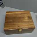 DRASTAR Wooden Keepsake Box, Large Acacia Storage Memory Box with a Hinged Lid for Crafts and Photo Storage