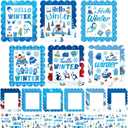 Suzile 30 Pcs Hello Winter Paper Craft Kits Make Your Own Winter Ornaments DIY Arts and Sticker Crafts for Christmas Holiday Game Activities Classroom Decorations