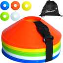 Pro Disc Cones (Set of 50)  Soccer Cones for Training with Drawstring Bag & Strap  Agility Cones for Basketball, Football, and Sports Drills