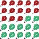 Meconard G40 Colored LED String Light Bulbs, Shatterproof LED 1 Watt Globe Replacement Bulbs, E12/C7 Candelabra Base,Red Light Bulb Green Light Bulb, 25 Pack