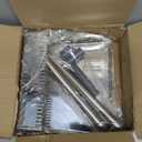 Metal Dustpan Long Handle Stainless Steel Dustpan,Heavy Duty Standing Dust Pan with Teeth, Indoor Outdoor Up for Home Kitchen Lobby Room Office