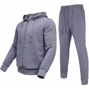 Men's hoodie sweatsuit thick fleece track suits casual jogger sportswear | Casual Athletic jogging suit sports outfits 2 pieces sweater and pants set for men outdoor winter warm Activewear M-5X BIG (Gray, XXL)