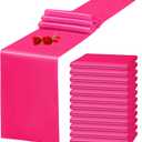 12 Pack Hot Pink Satin Table Runner 12 x 108 Inch Long Premium Table Runners for Wedding Party Events Decoration Birthday Parties Banquets Decorations Graduations Engagements