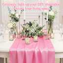 Zeyune 12 Pcs Pink Satin Table Runners With120 Pcs Artificial Eucalyptus Leaves Stems for DIY Wedding Baby Shower Table Decor 12'' x 108'' Tables Runners for Boho Party Home Engagement Party Decor
