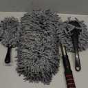 3 Pack Large Microfiber Car Duster Exterior Scratch Free with Extendable, Car Duster Interior Multipurpose dust Cleaning