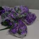 XunYee 4 Pack Violet Hanging Flowers Artificial Decor 5 Petal Silk Violet Simulation Hanging Plant Faux Royal Artificial Orchid for Home Garden Wedding Indoor Outdoor(Purple)