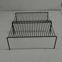 iPEGTOP Kitchen Cabinet Storage Shelf Rack, Set of 2 Large (15.7 x 9.4 Inch) Rustproof Metal Wire Shelves Spice Shelf Rack Cupboard Organizer for Pantries Countertops Utensils Organization, Black