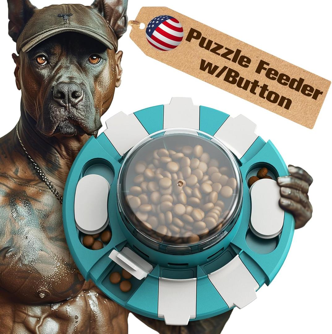 KADTC Level 2 in 1 Dog Puzzle Toy for Small/Medium/Large Dogs Treat Puzzles Slow Feeder Enrichment Food Feeding Dispenser Puppy Mental Stimulation Brain Stimulating Mind Toys Christmas New Year Gift (Matisse green)