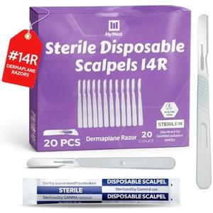 MyMed Disposable 14R Dermaplane Scalpels, Dermaplaning Razors - Pack of 19 Dermaplane Razor for Women Face, Women's Disposable Shaving Razors